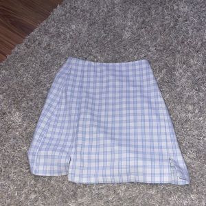Brandy Melville Blue and White Mini Skirt